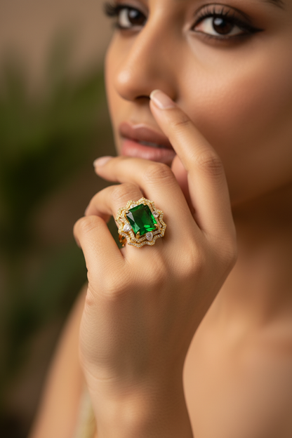GREEN STONE ZYAIR RING