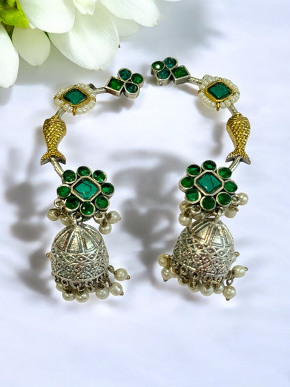 GREEN ZHUHI GERMAN SILVER EAR CUFF