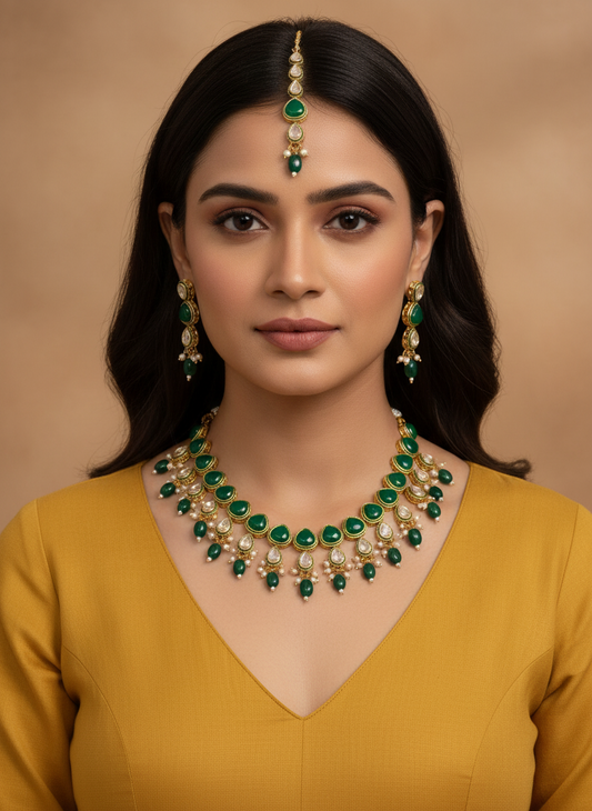 GREEN POPPY JEWELLERY SET