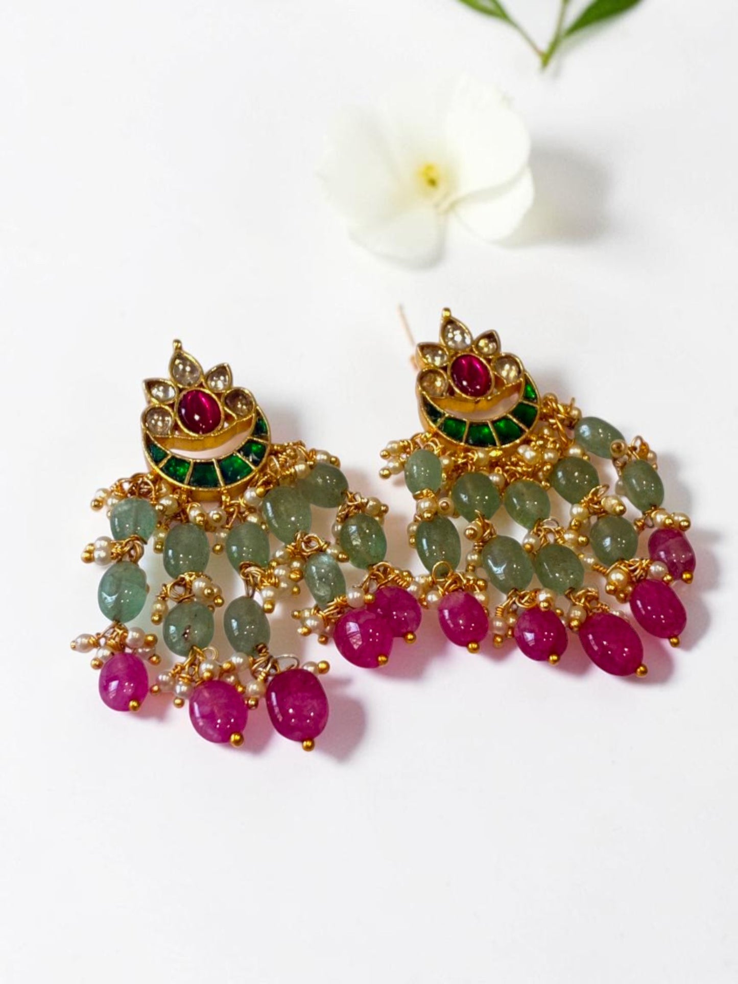 GREEN CRESCENT BHAKTI EARRINGS