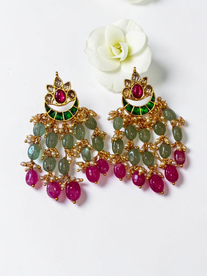 GREEN CRESCENT BHAKTI EARRINGS