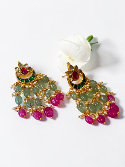 GREEN CRESCENT BHAKTI EARRINGS