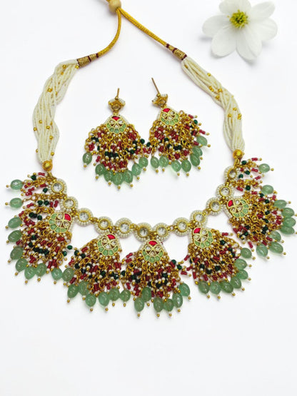 SEA GREEN KANKU HERITAGE JEWELLERY SET