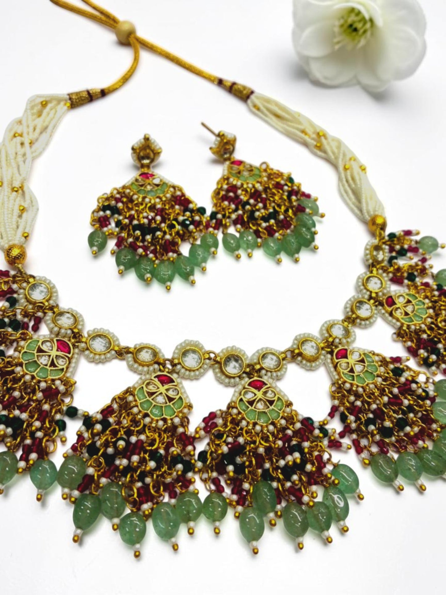 SEA GREEN KANKU HERITAGE JEWELLERY SET