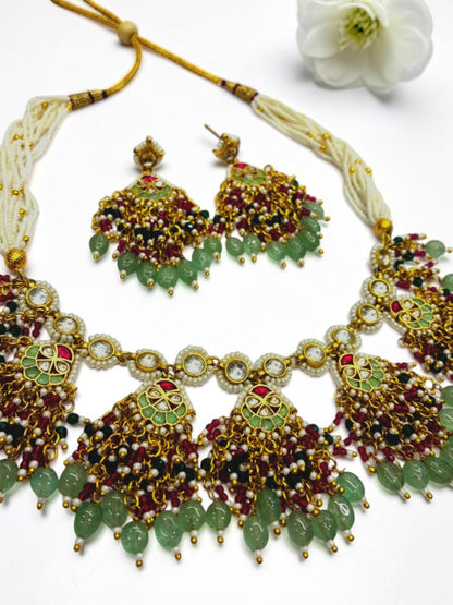 SEA GREEN KANKU HERITAGE JEWELLERY SET