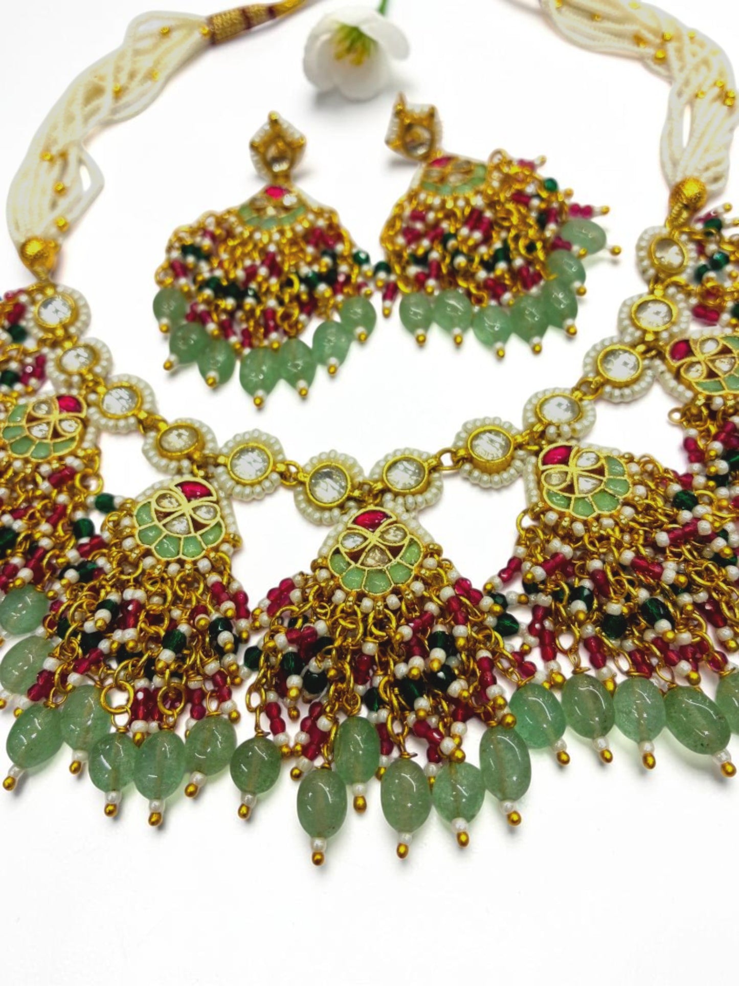 SEA GREEN KANKU HERITAGE JEWELLERY SET