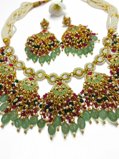 SEA GREEN KANKU HERITAGE JEWELLERY SET