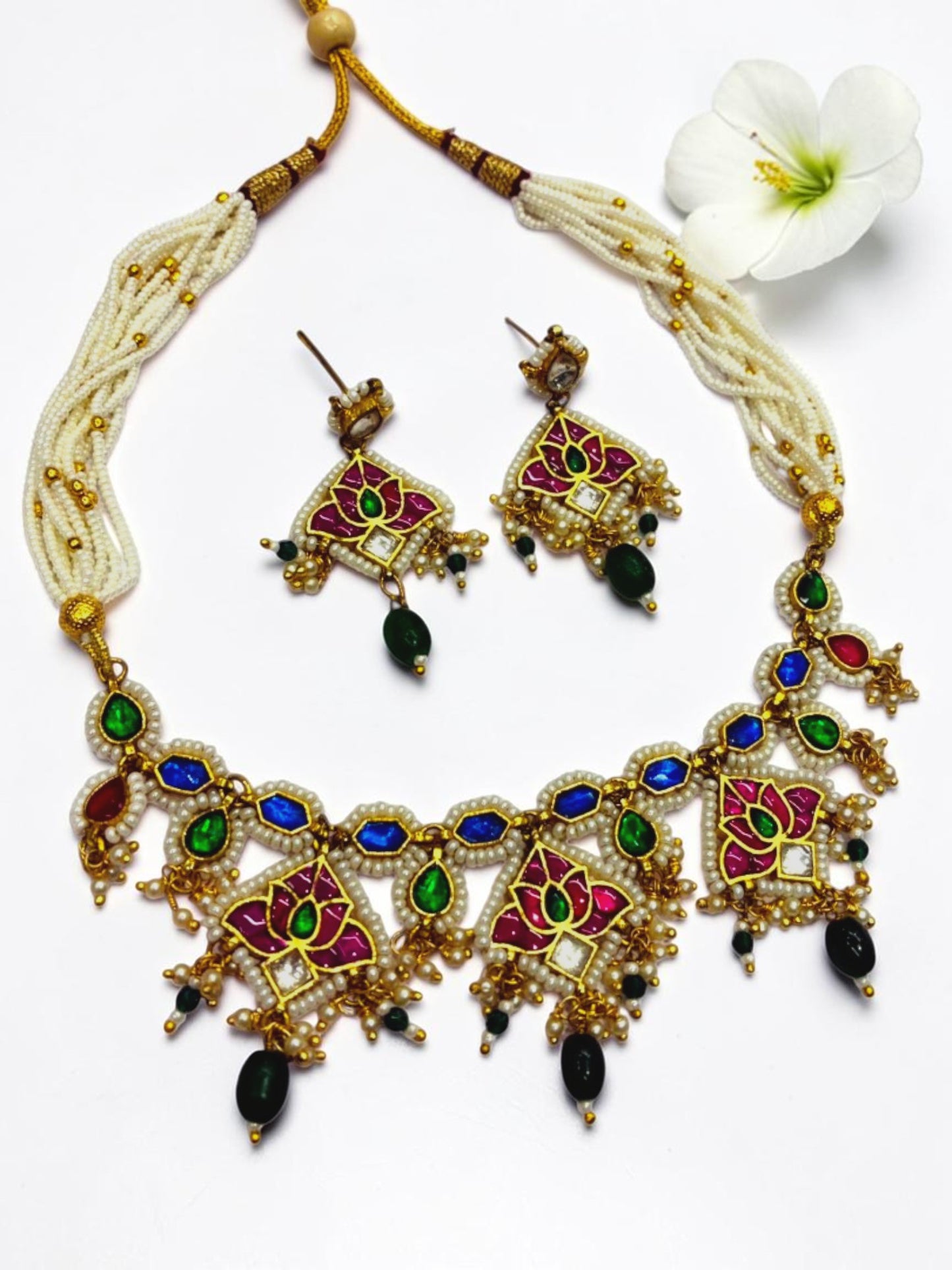 BLUE STONE BHAVNA HERITAGE JEWELLERY SET
