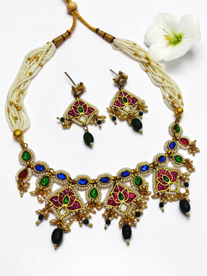 BLUE STONE BHAVNA HERITAGE JEWELLERY SET