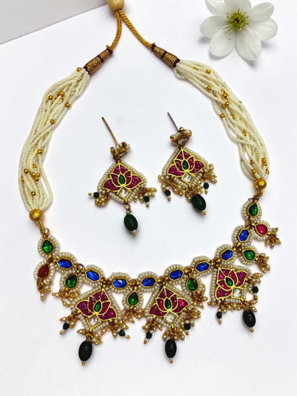 BLUE STONE BHAVNA HERITAGE JEWELLERY SET