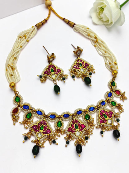 BLUE STONE BHAVNA HERITAGE JEWELLERY SET
