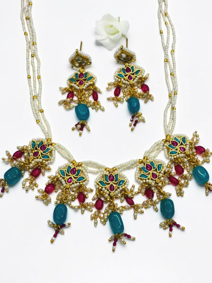 SEA BLUE LOTUS SHANTA HERITAGE JEWELLERY SET
