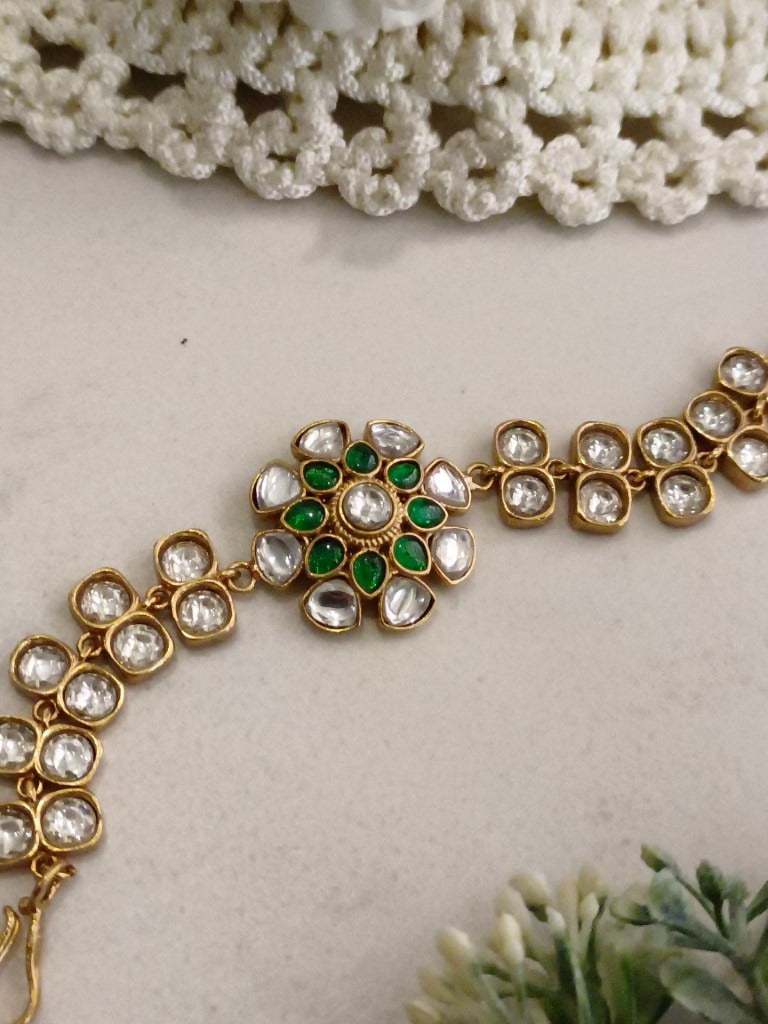 GREEN MANINI KUNDAN BRACELET