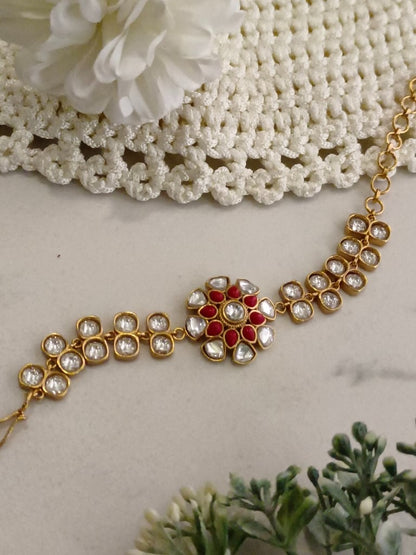 RED MANINI KUNDAN BRACELET