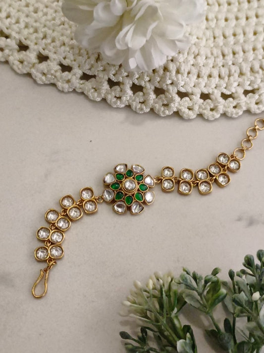 GREEN MANINI KUNDAN BRACELET