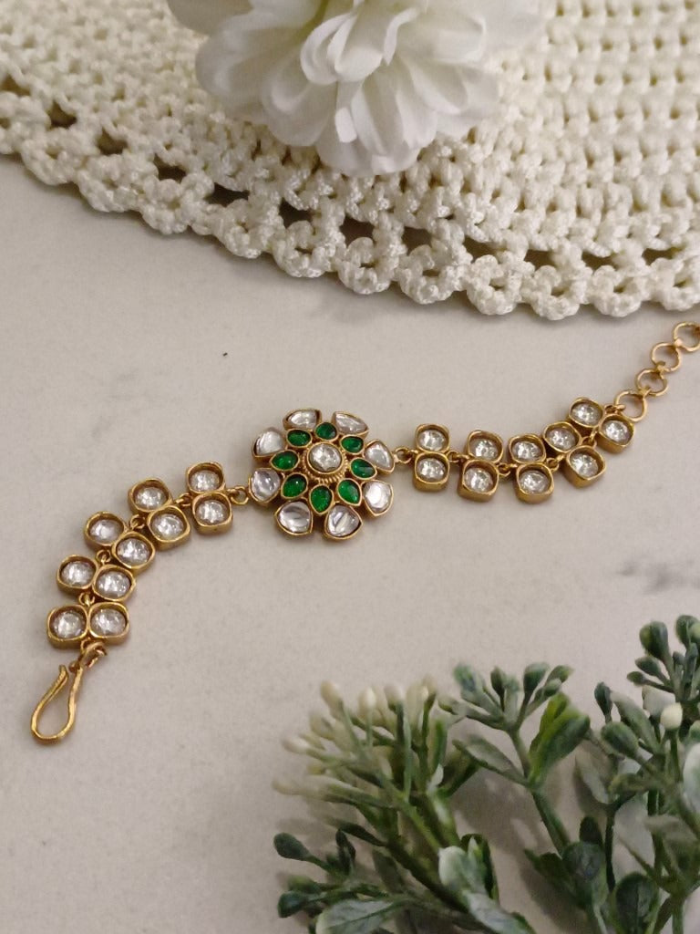 GREEN MANINI KUNDAN BRACELET