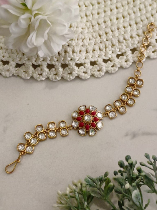 RED MANINI KUNDAN BRACELET