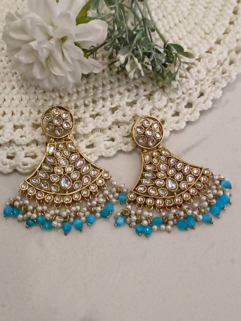 BLUE ALICE KUNDAN EARRINGS