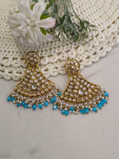 BLUE ALICE KUNDAN EARRINGS