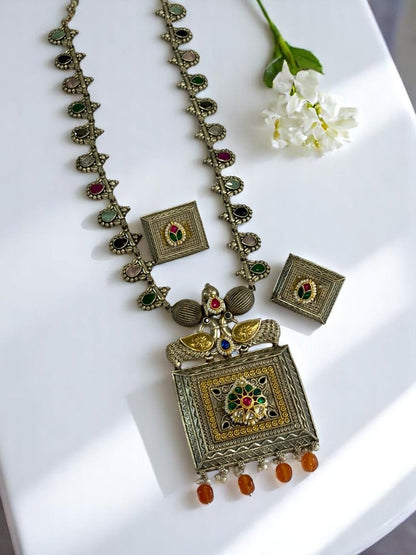 GOLD AALEY GERMAN SILVER JEWELLERY SET