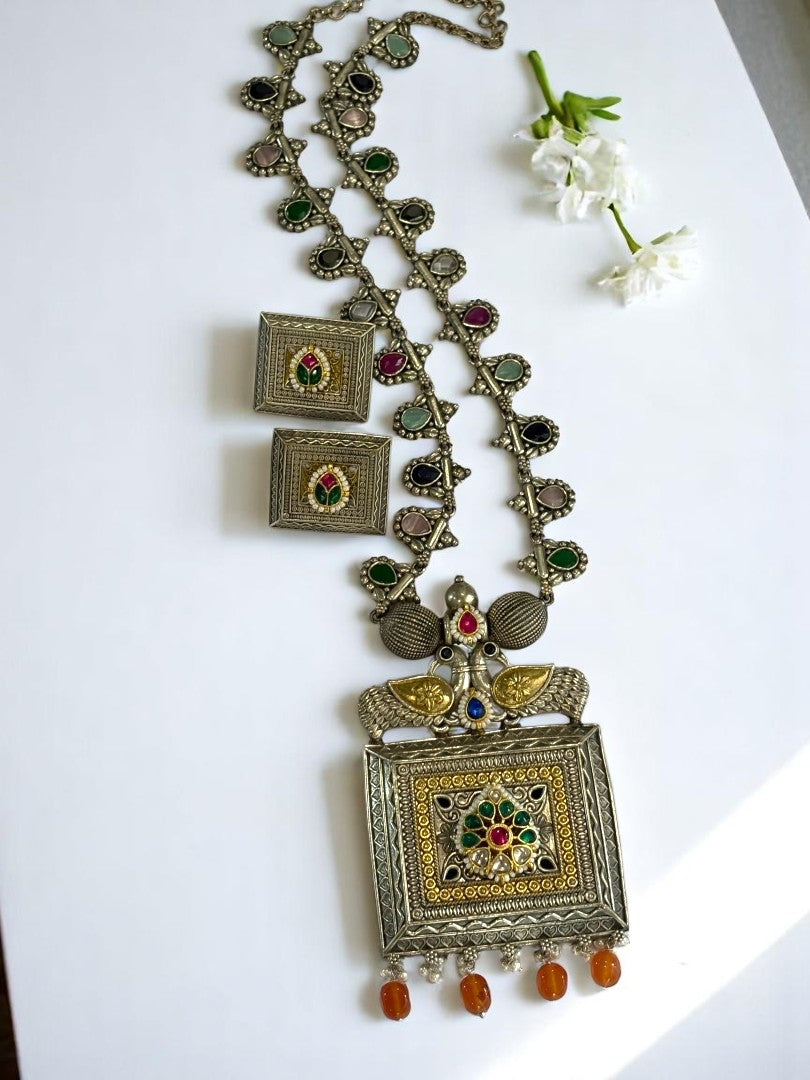 GOLD AALEY GERMAN SILVER JEWELLERY SET