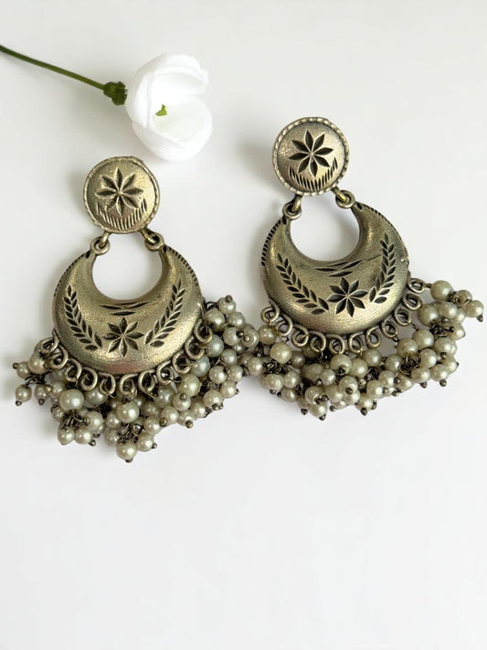 SILVER HANSVI GERMAN SILVER EARRINGS