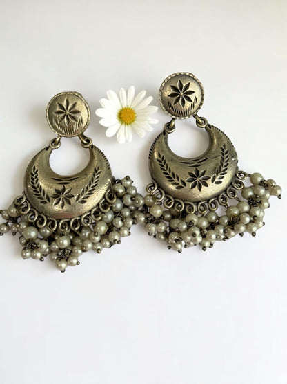 SILVER HANSVI GERMAN SILVER EARRINGS