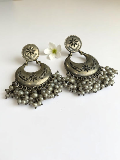 SILVER HANSVI GERMAN SILVER EARRINGS