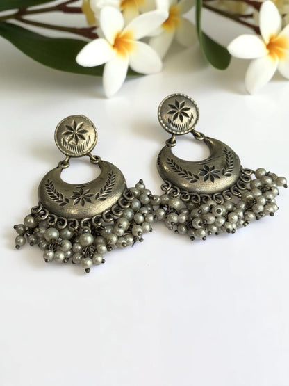 SILVER HANSVI GERMAN SILVER EARRINGS