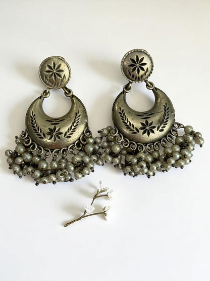 SILVER HANSVI GERMAN SILVER EARRINGS