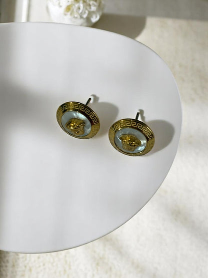 WHITE VERSACE STEVEN EARRINGS
