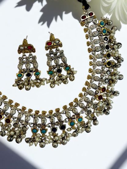 MULTI IDITHA GERMAN SILVER JEWELLERY SET