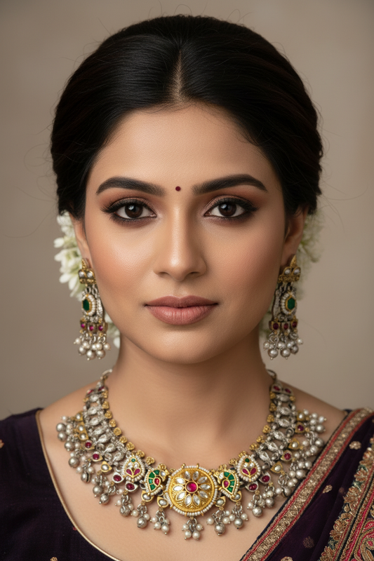 MULTI OVIYA GERMAN SILVER JEWELLERY SET