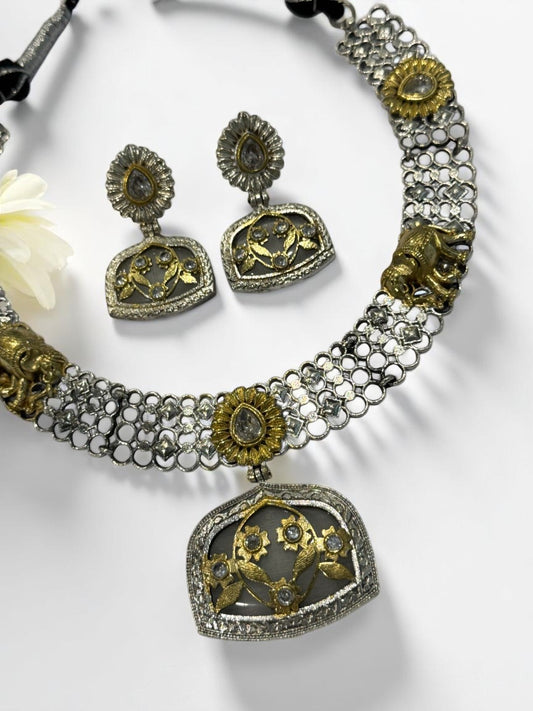 WHITE OSHMA GERMAN SILVER JEWELLERY SET