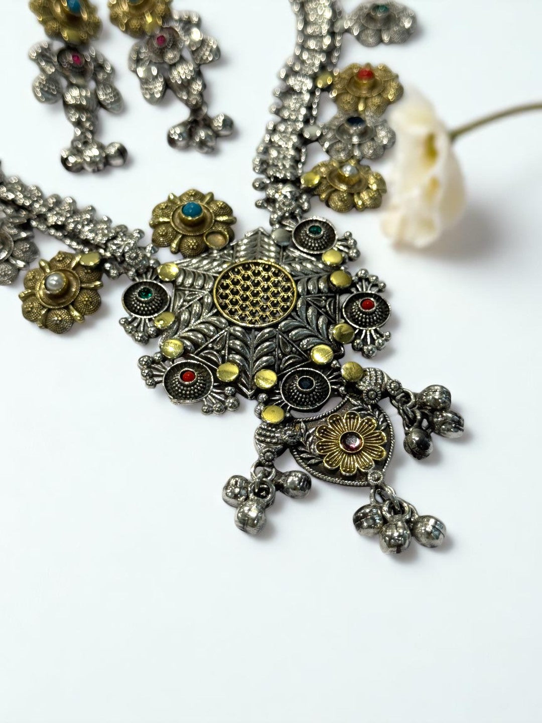 MULTI PRISHA GERMAN SILVER JEWELLERY SET