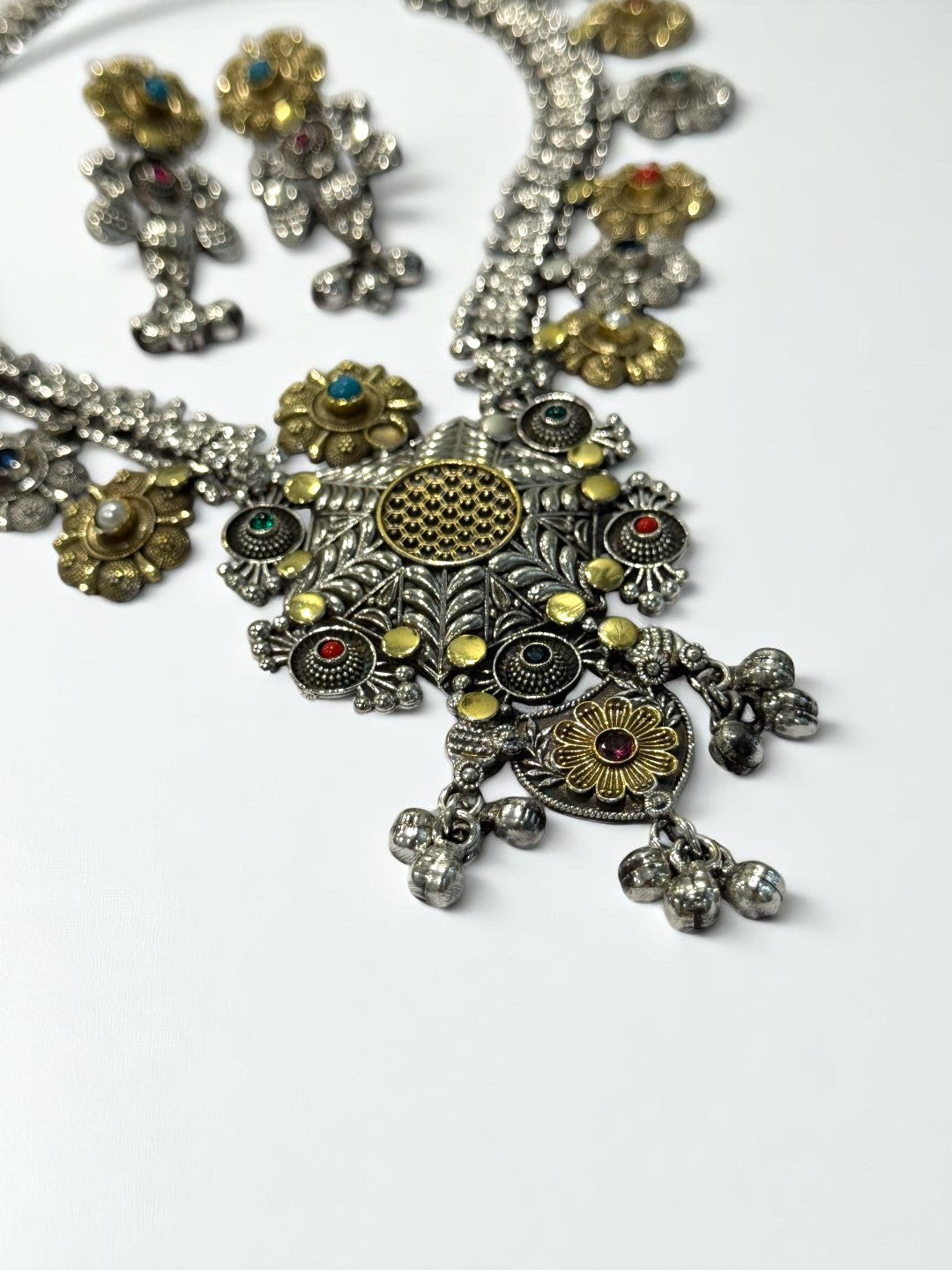 MULTI PRISHA GERMAN SILVER JEWELLERY SET