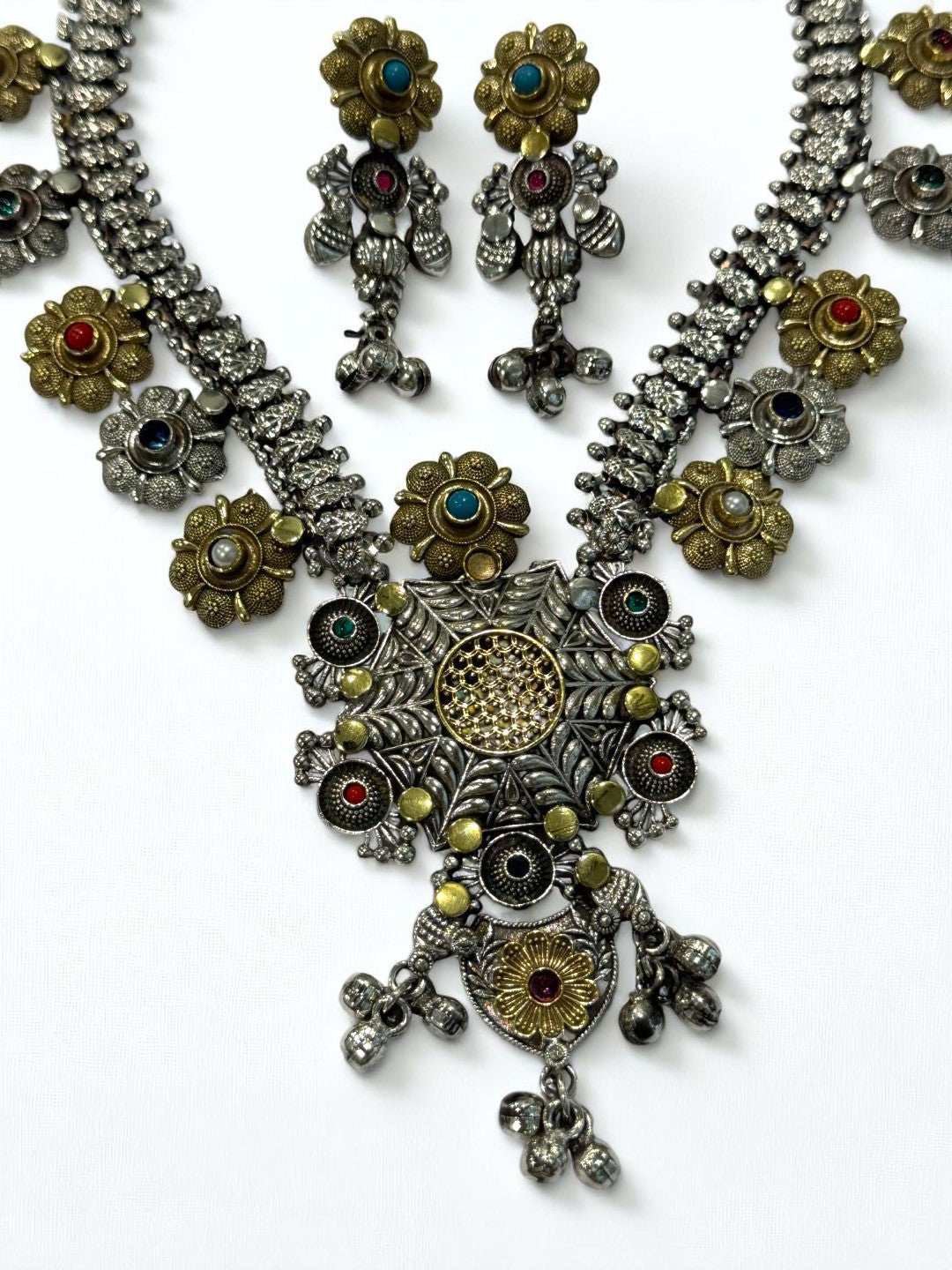 MULTI PRISHA GERMAN SILVER JEWELLERY SET