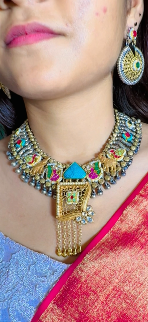 MULTI NITYA GERMAN SILVER JEWELLERY SET