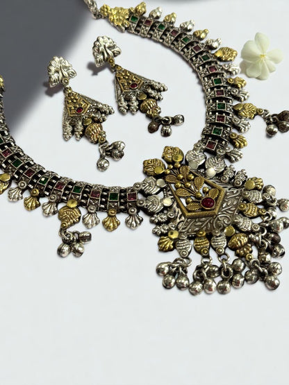 RUBY PRAGYA GERMAN SILVER JEWELLERY SET