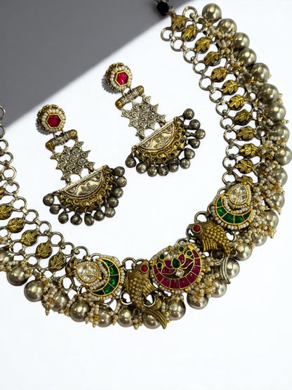 MULTI PRANAVI GERMAN SILVER JEWELLERY SET