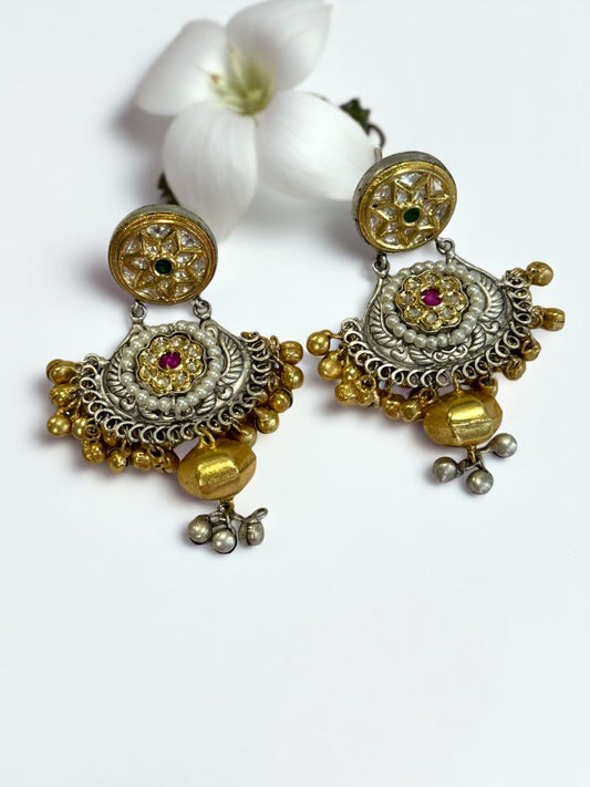 MULTI AADHINA GERMAN SILVER EARRINGS