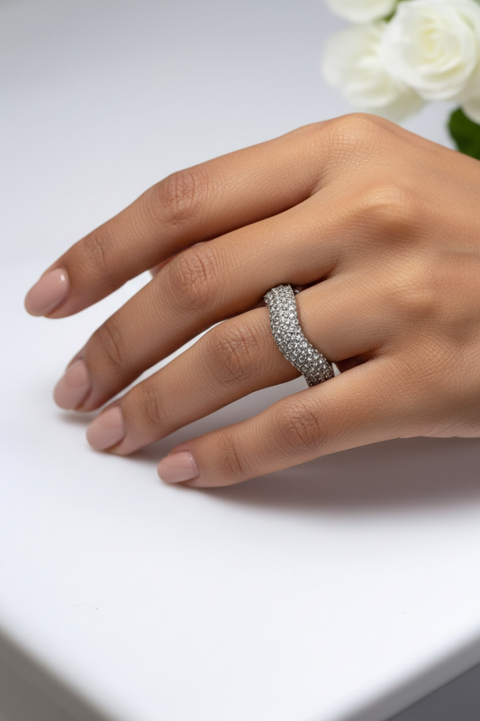 SILVER DIAMOND AITANA RING