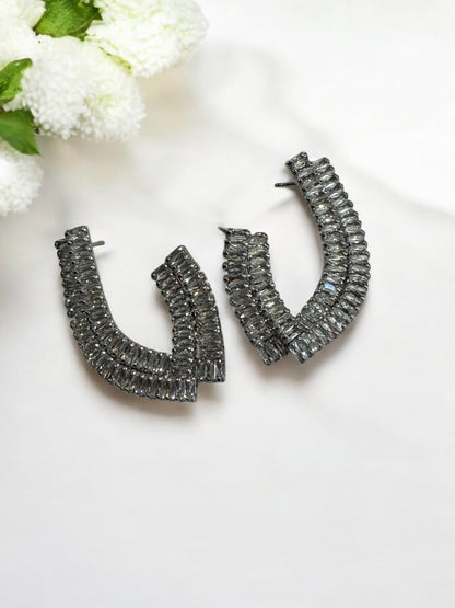 SILVER DIAMOND ANDREA EARRINGS