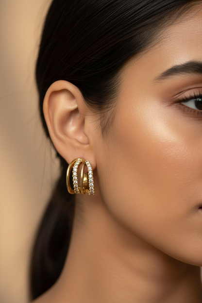 GOLD  DIAMOND NRICEY EARRINGS