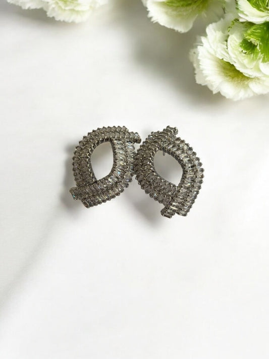 SILVER DIAMOND CALANIA EARRINGS