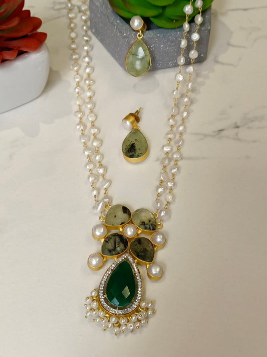 GREEN AASHIRYA MALA JEWELLERY SET