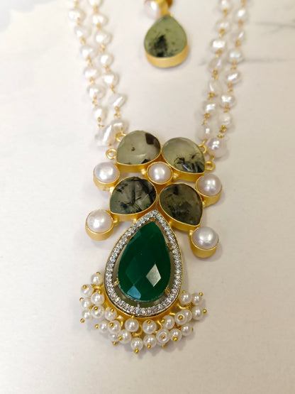 GREEN AASHIRYA MALA JEWELLERY SET
