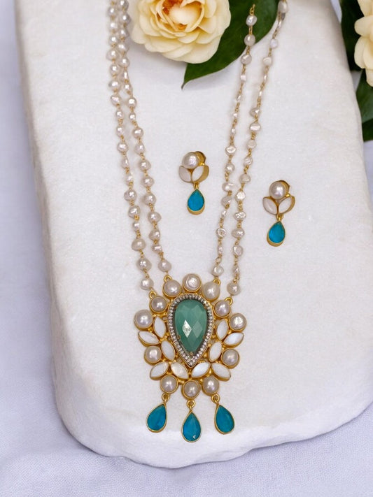 BLUE AASTHA MALA JEWELLERY SET