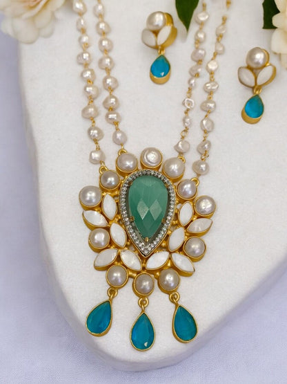 BLUE AASTHA MALA JEWELLERY SET