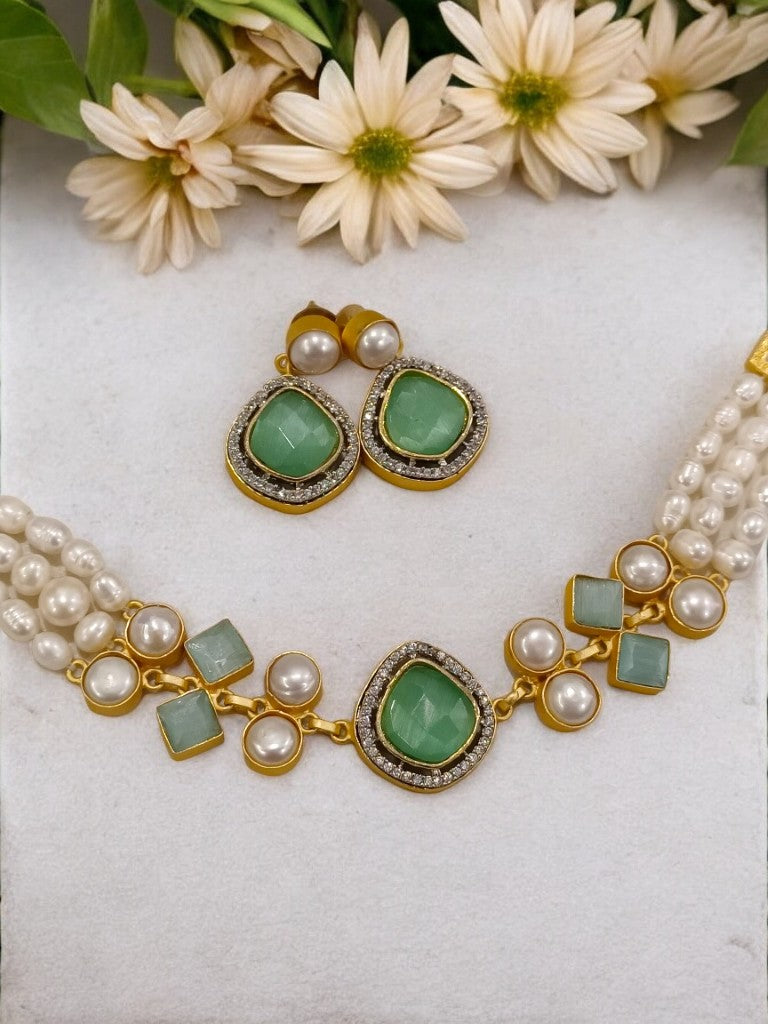 SKY BLUE AKANKSHA JEWELLERY SET